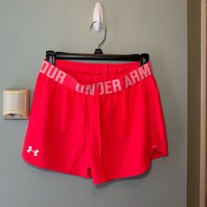 Neon Pink Coral Under Armour Shorts Size XS